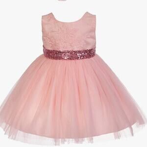 Special Occasion Little Girls Dress Size 12 months Tulle Sequin Flower Pageant